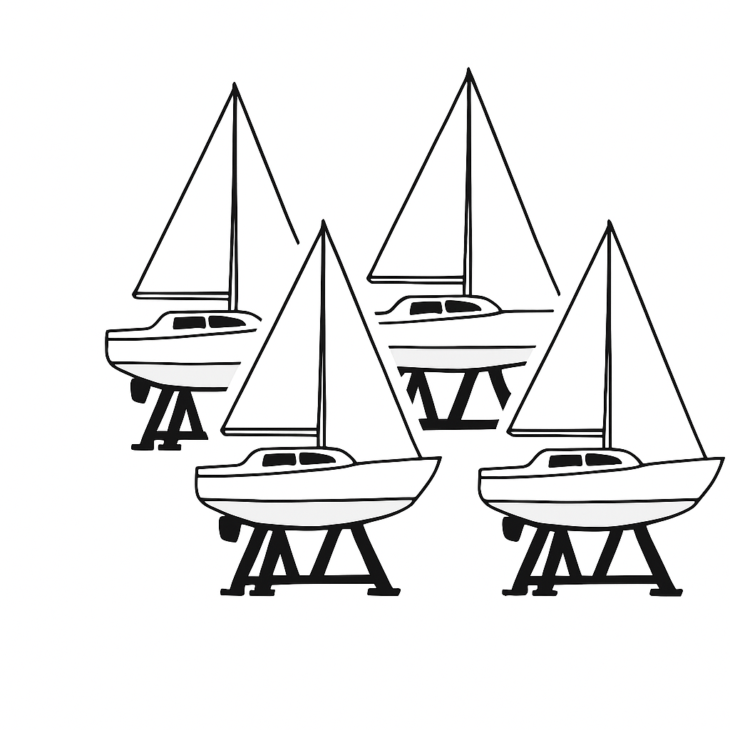 Båtuppställning på land (Landförvaring)