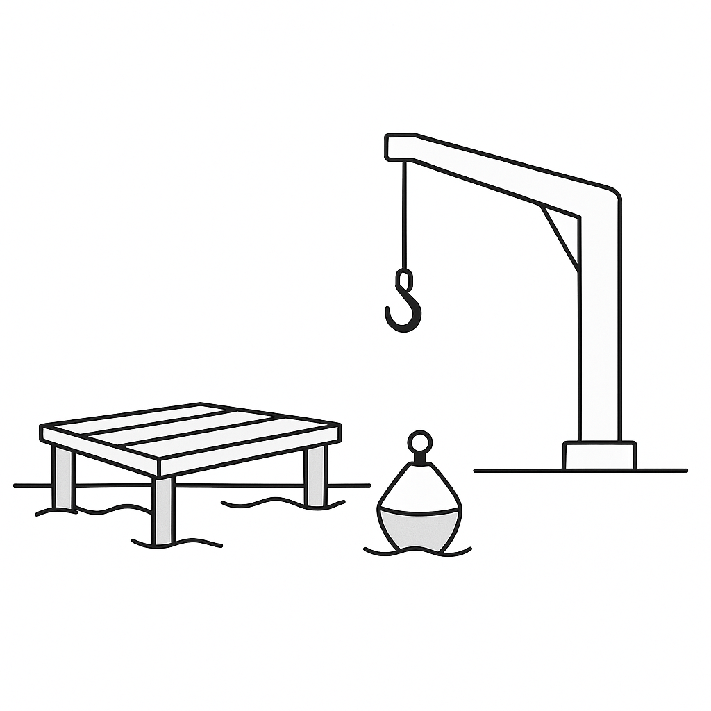 Bryggor, bojar, ramper, kranar m.m.